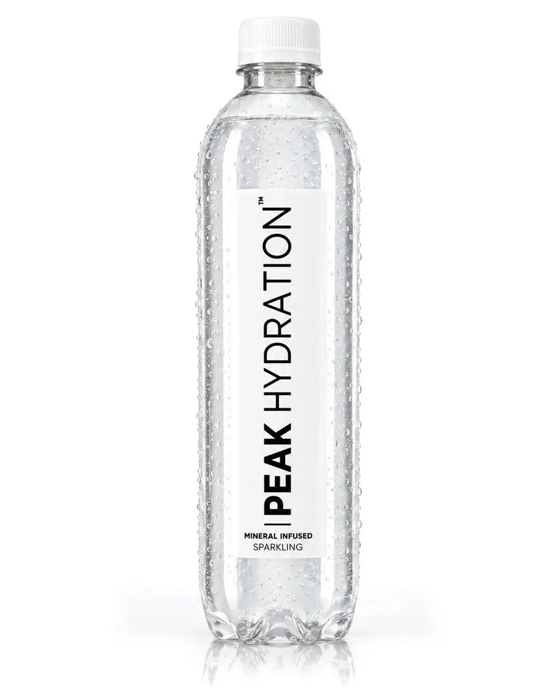 Peak Hydration sparkling mineral-infused water, 500ml bottle